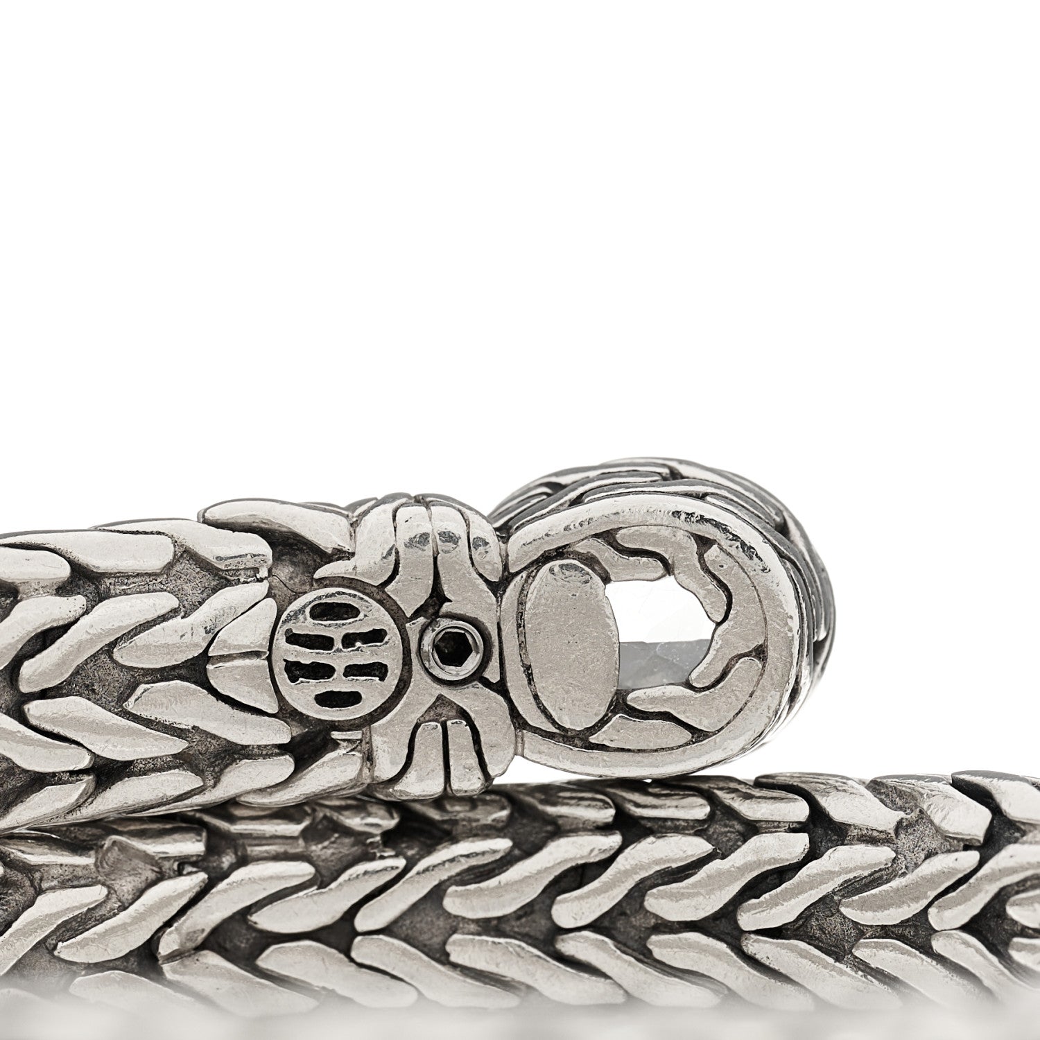 John Hardy Sterling Silver White Topaz Double Coil Bracelet 3 of 4