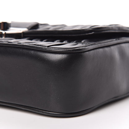Prada Nappa Gaufre Small Sound Chain Flap Shoulder Bag Black 9 of 9