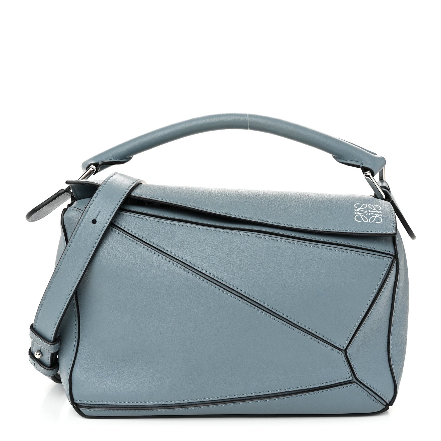 Calfskin Small Puzzle Bag Stone Blue