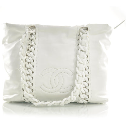 Chanel Leather Modern Chain Tote White 1 of 9