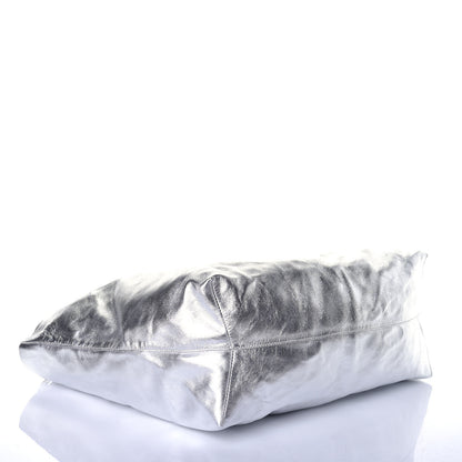 Mansur Gavriel Metallic Lambskin Oversized Tote Silver 4 of 8