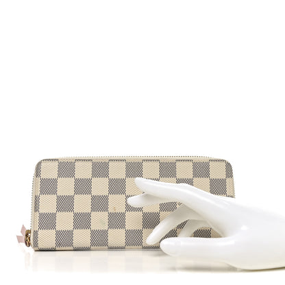 Louis Vuitton Damier Azur Clemence Wallet Rose Ballerine 2 of 6