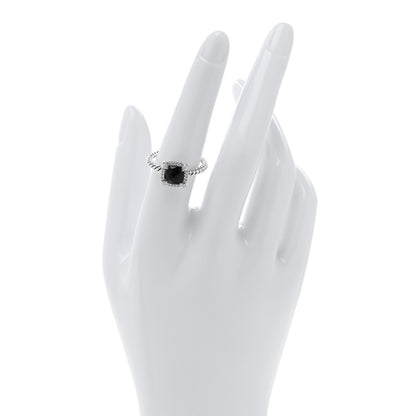 David Yurman Sterling Silver Diamond Black Onyx 7mm Petite Chatelaine Pave Bezel Ring 54 7 2 of 4