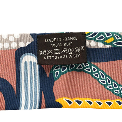 Hermes Silk Fantaisie D'Etriers Twilly Noisette Etoupe Vert 3 of 3