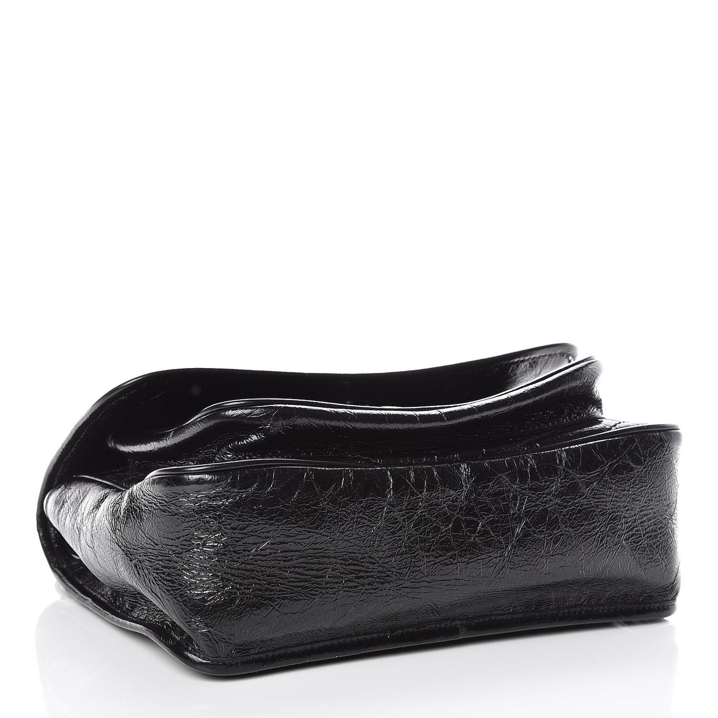Crinkled Calfskin Matelasse Monogram Medium Niki Chain Satchel Black