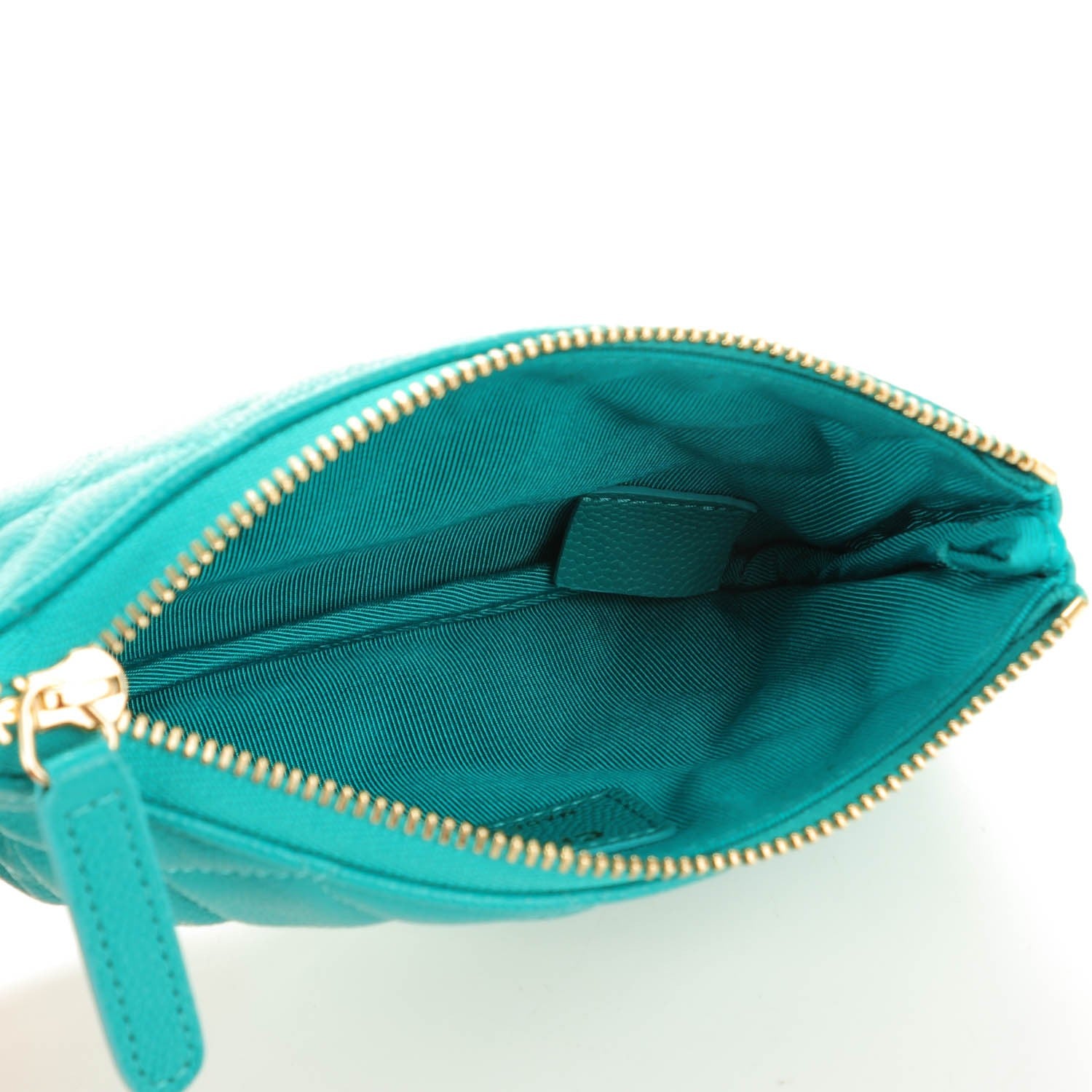 Chanel Caviar Quilted Coin Purse Case Turquoise 5 of 7