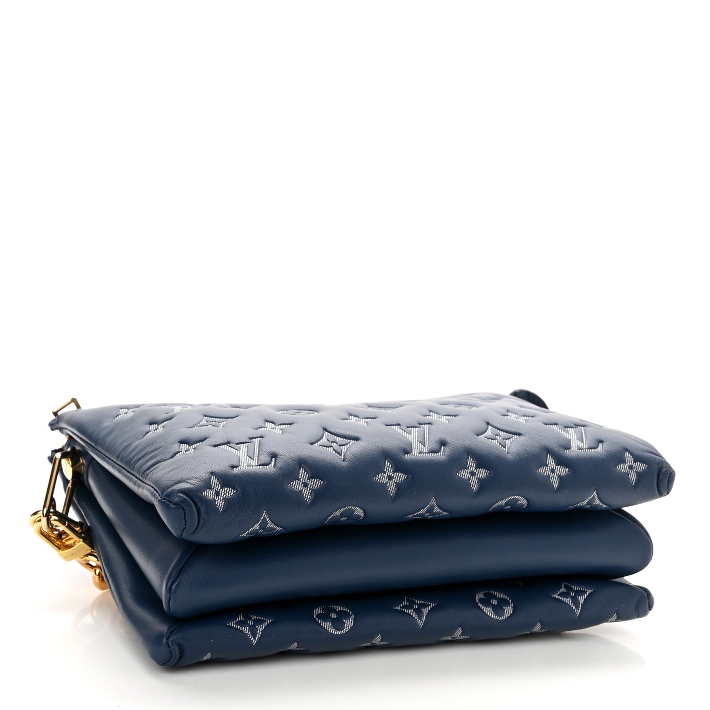 Lambskin Embossed Monogram Coussin PM Denim Blue