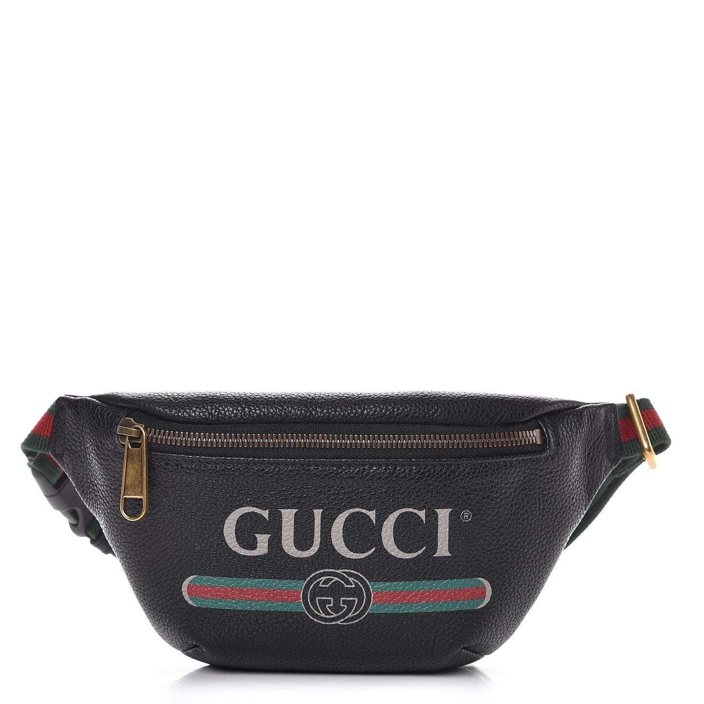Grained Calfskin Small Logo Belt Bag Black
