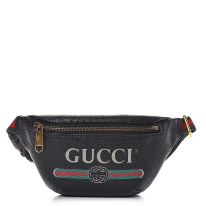 Gucci Grained Calfskin Small Logo Belt Bag Black 1 of 8