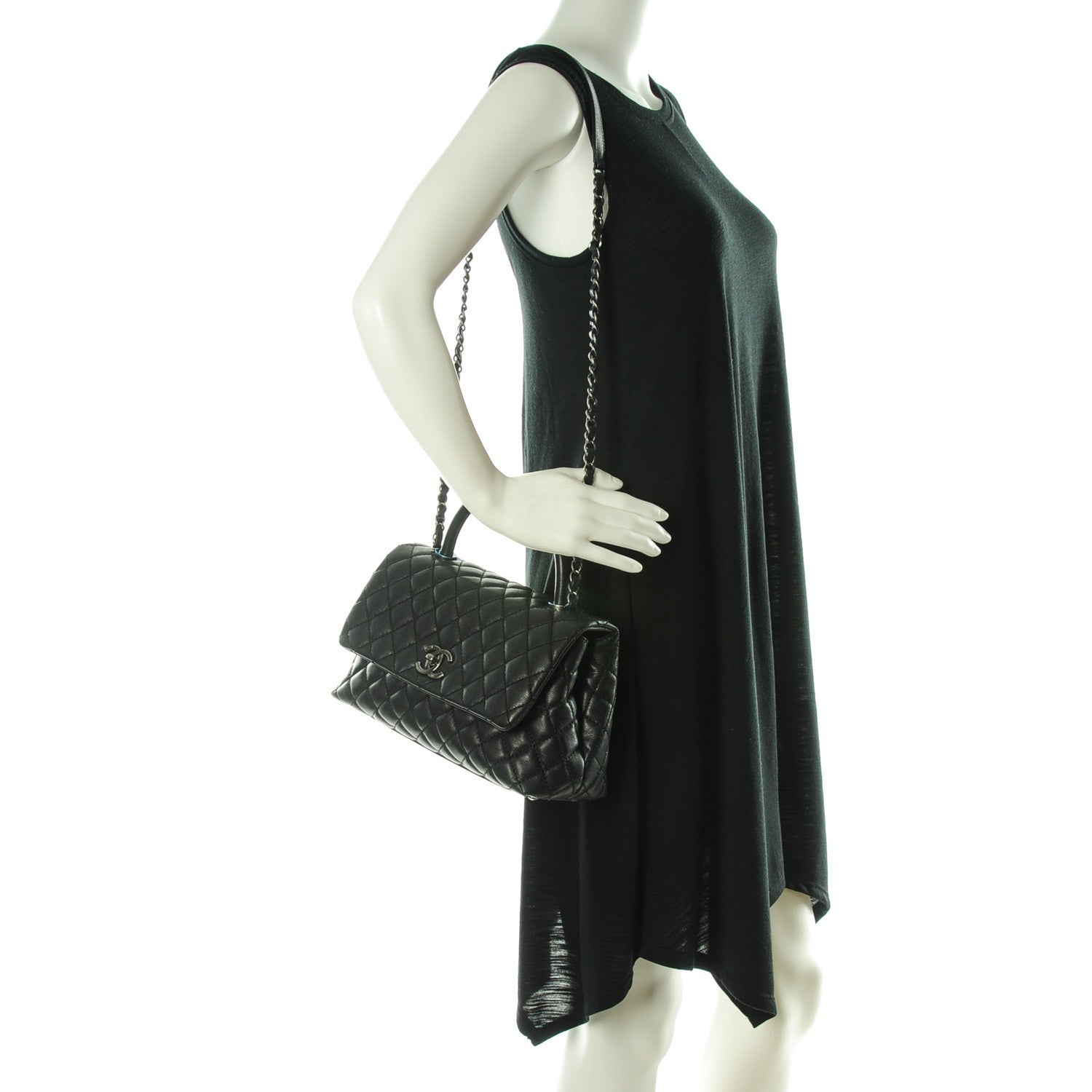 Chanel Caviar Quilted Small Coco Handle Flap Black 2 of 8