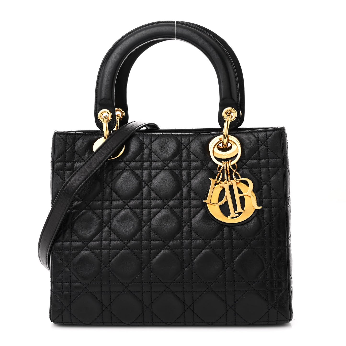 Lambskin Cannage Medium Lady Dior Black