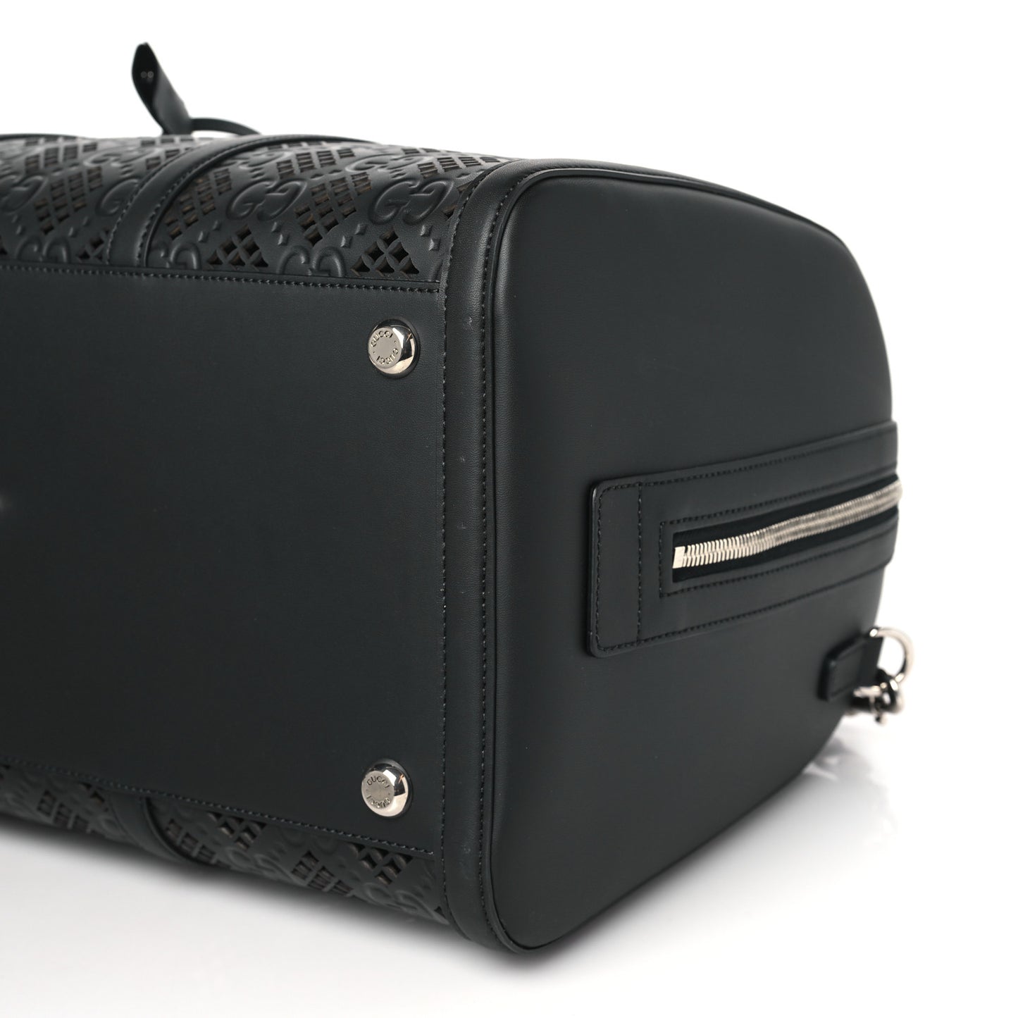 Perforated GG Embossed Duffle Bag Black