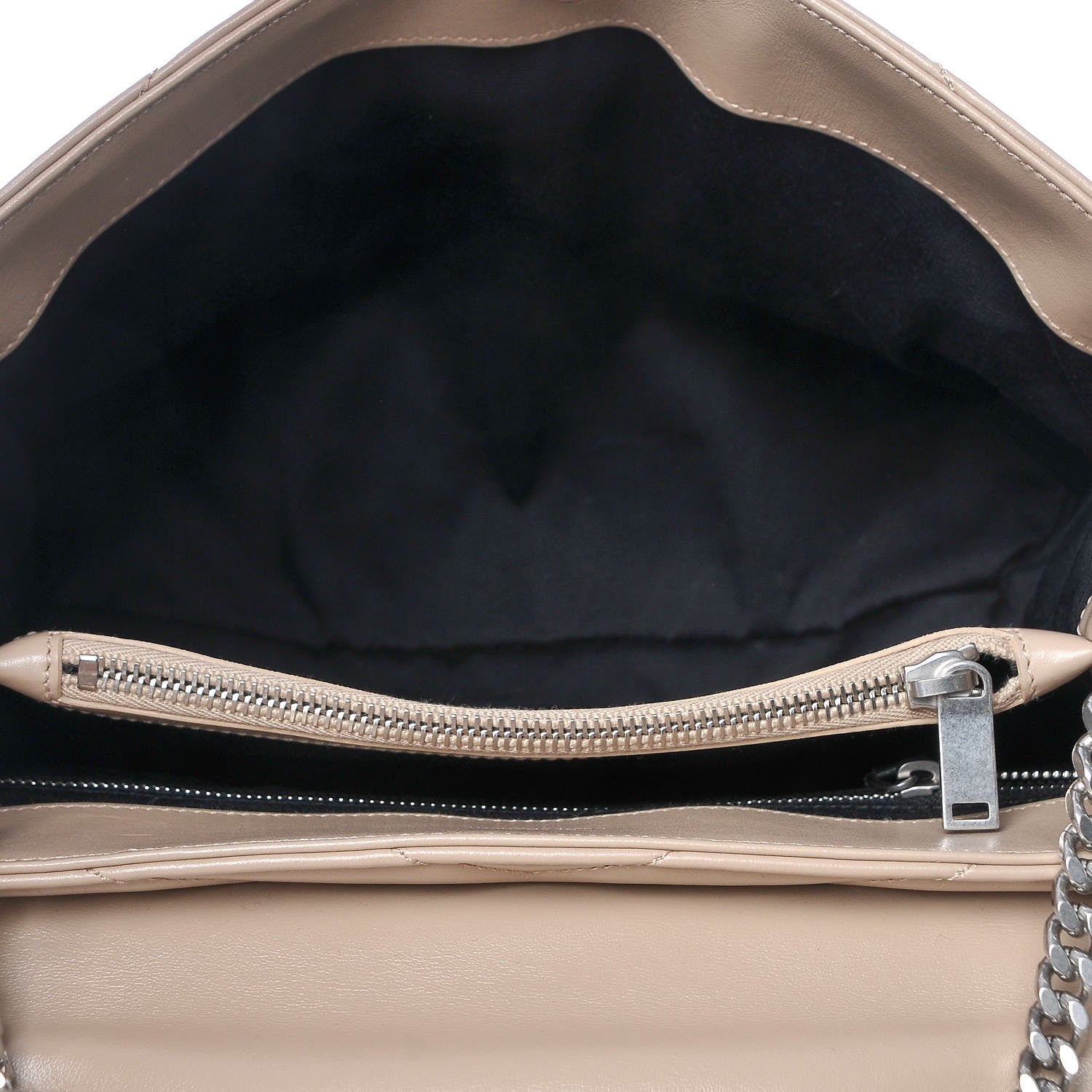 Saint Laurent Calfskin Y Quilted Monogram Medium Loulou Chain Satchel Dark Beige 6 of 9