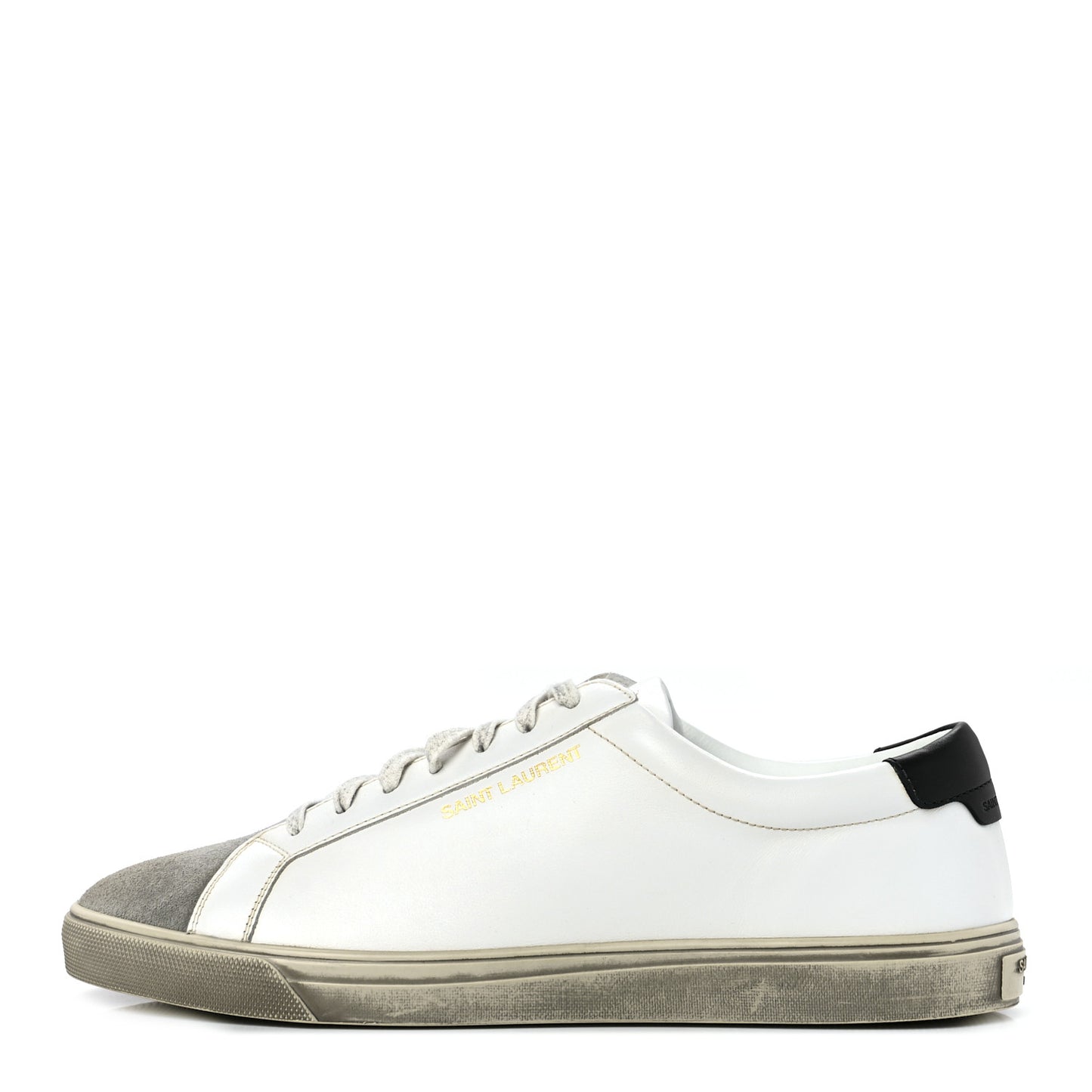 Calfskin Velour Andy Low Top Sneakers 42 Black White