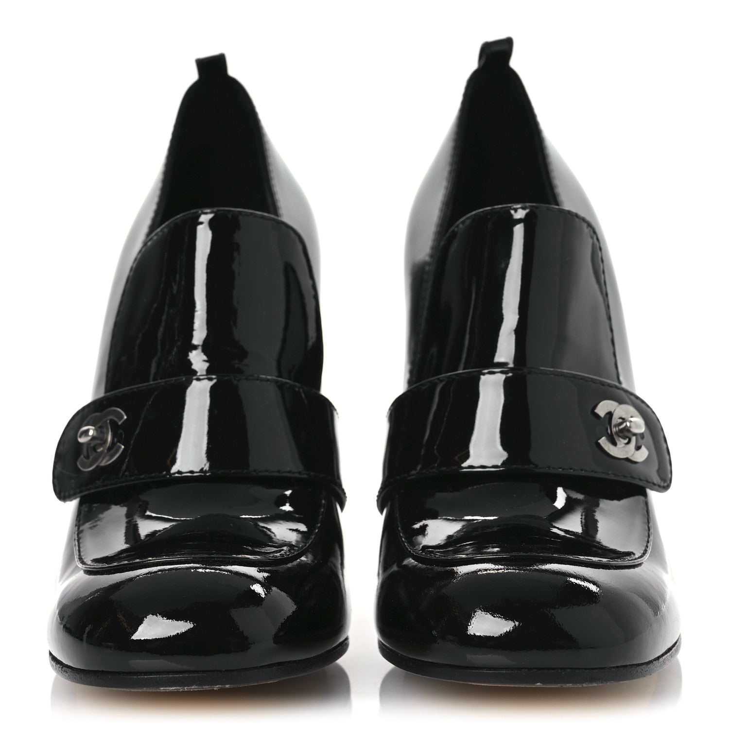 Chanel Patent CC Pumps 38.5 Black 3 of 11