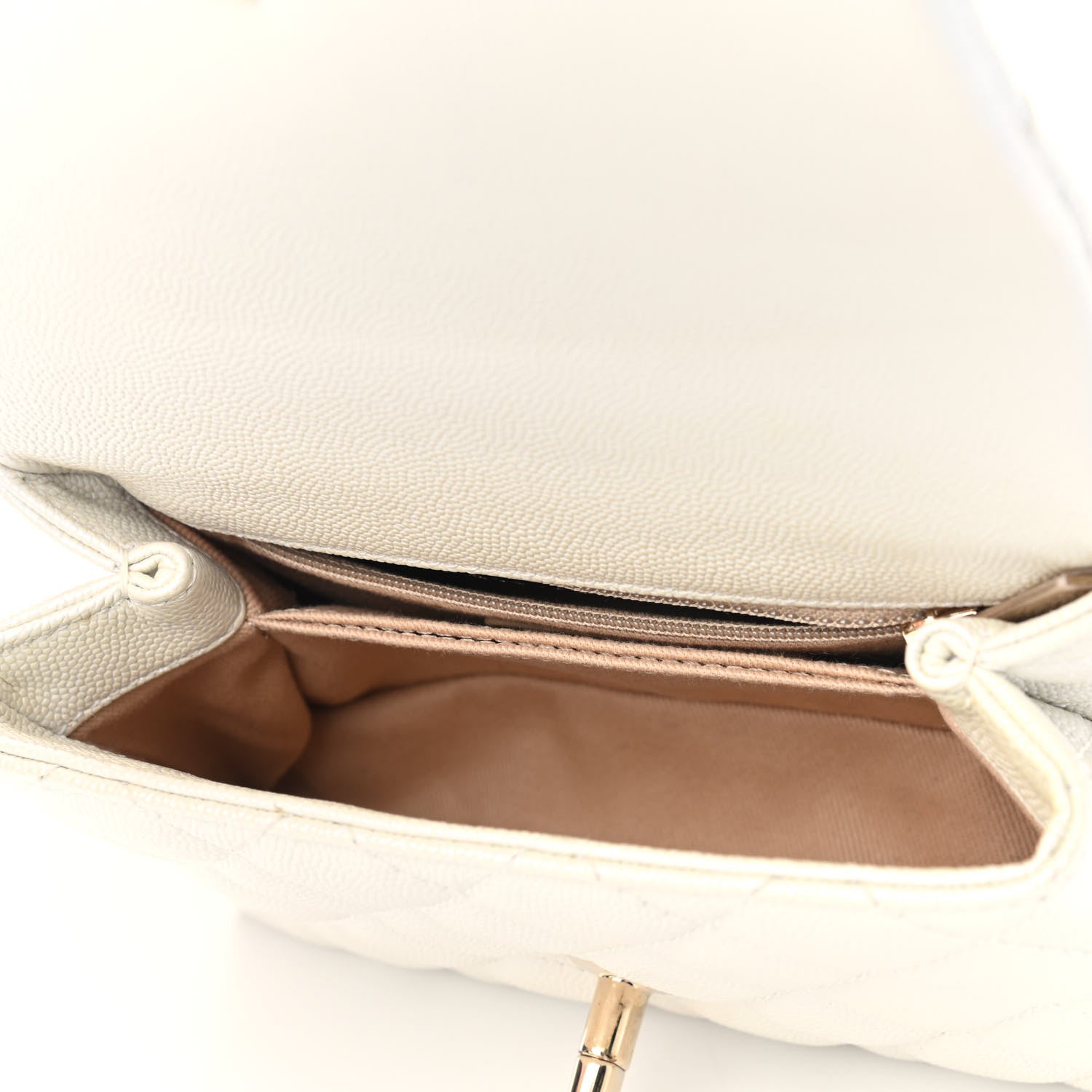 Chanel Iridescent Caviar Quilted Extra Mini Coco Handle Flap Ivory 5 of 10