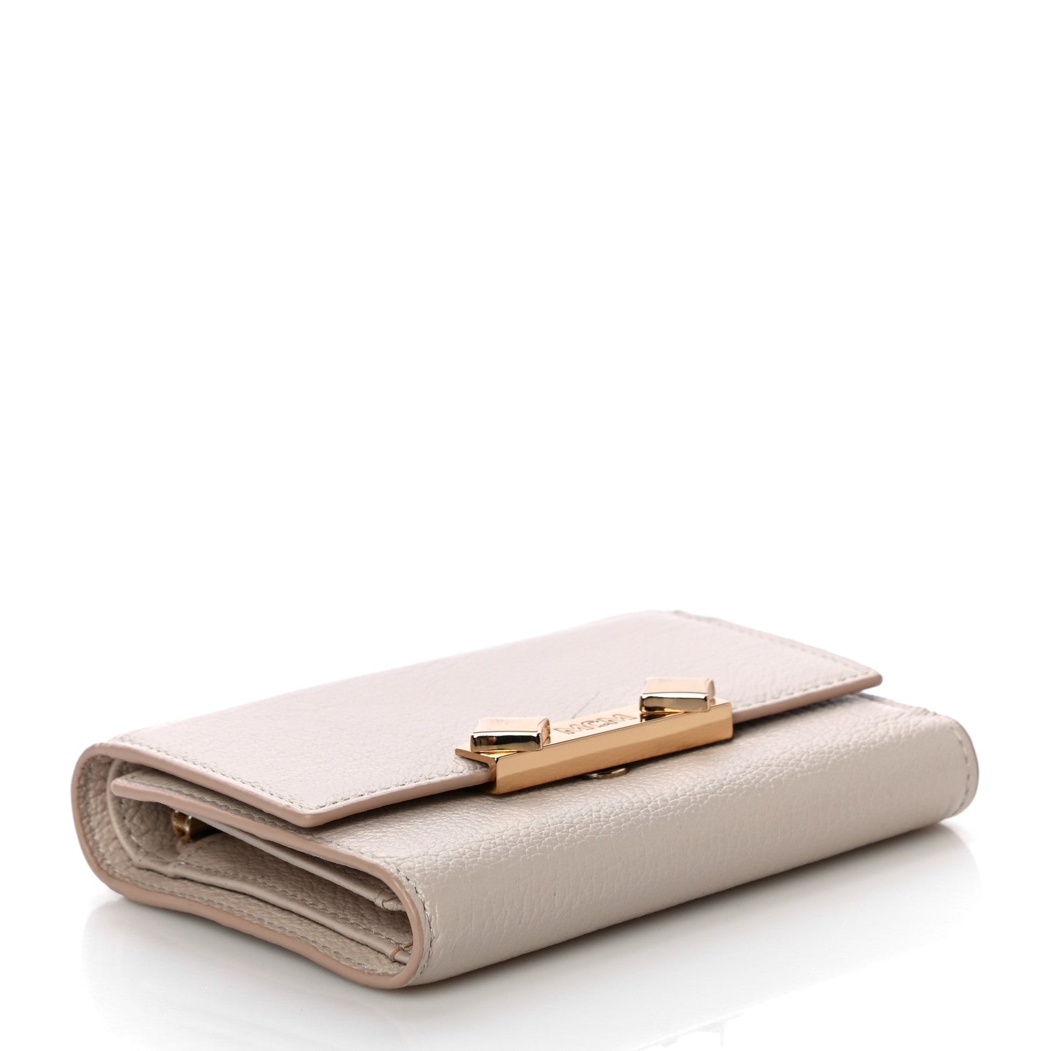 MCM Goatskin Milano Tri-Fold Wallet Beige 4 of 11