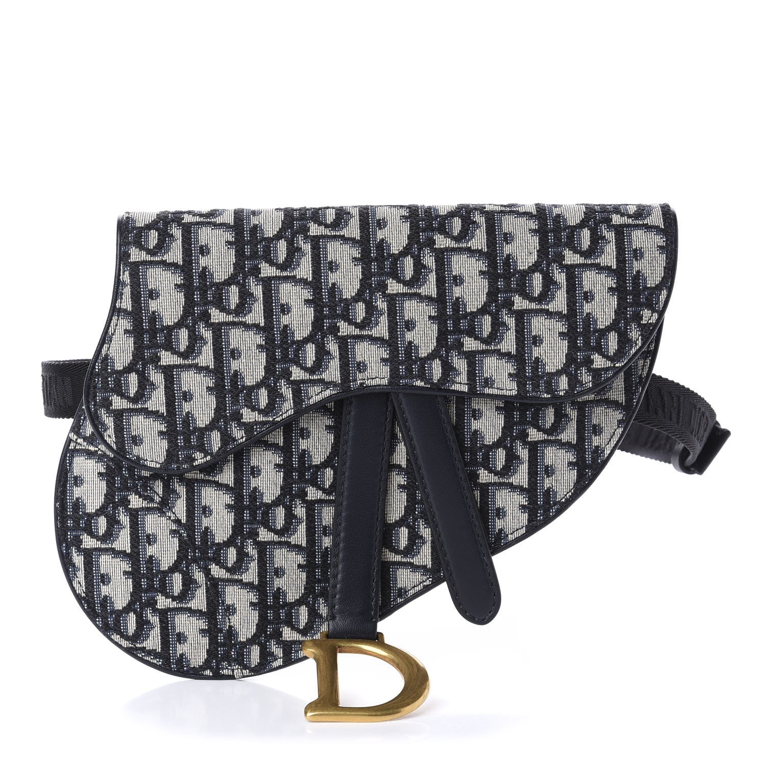 Christian Dior Oblique Saddle Belt Bag Blue 1 of 12