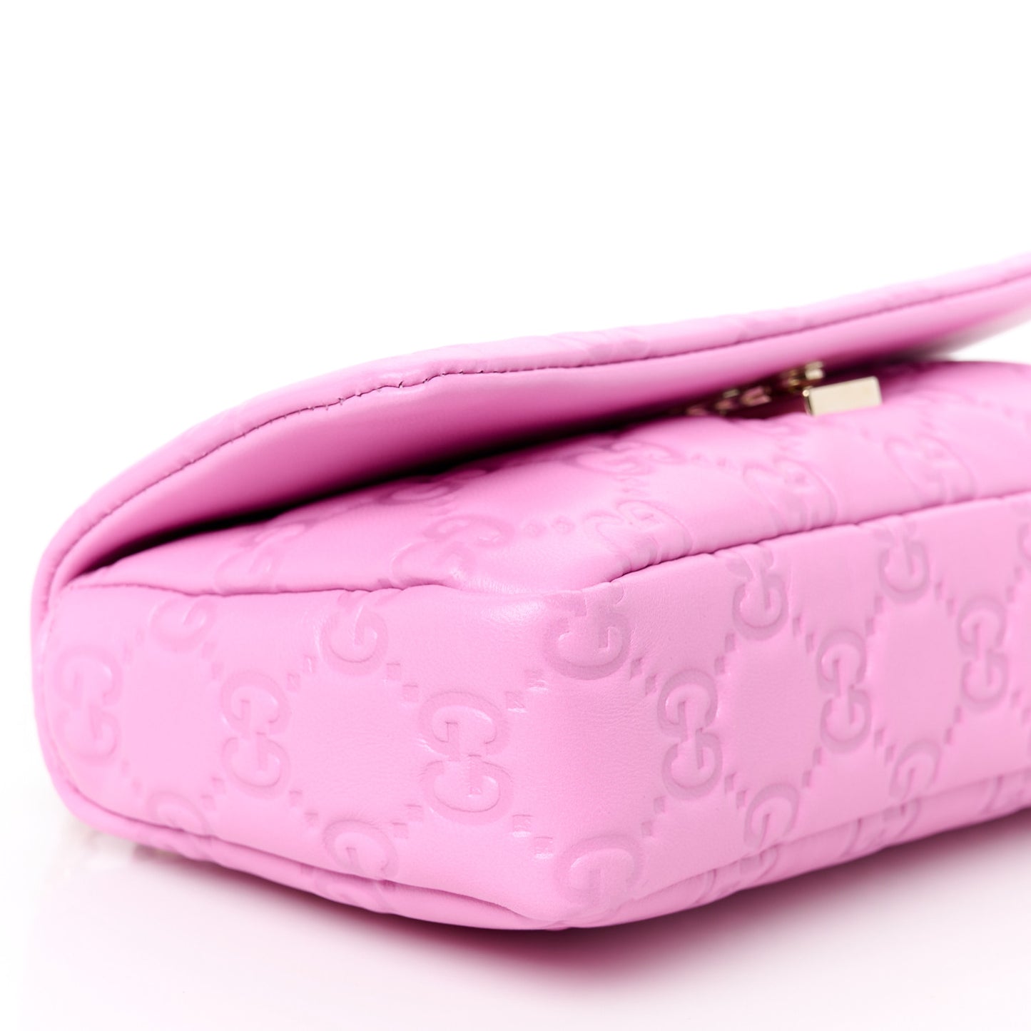 Lambskin Embossed Small GG Milano Top Handle Shoulder Bag Pink
