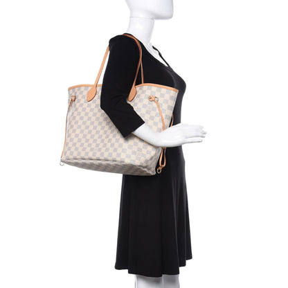 Louis Vuitton Damier Azur Neo Neverfull MM Rose Ballerine 2 of 9