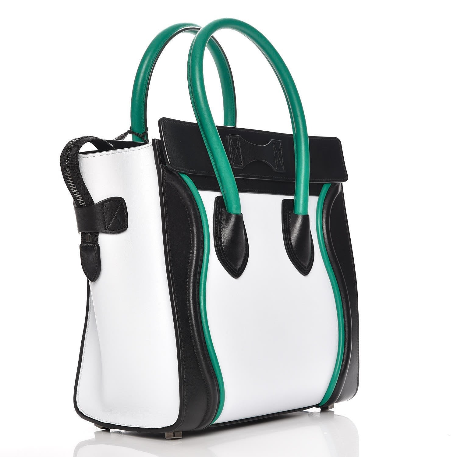 Celine Smooth Calfskin Micro Tri-Color Luggage Turquoise 3 of 7