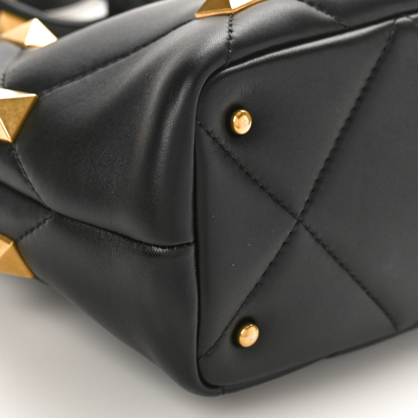 Nappa Small Roman Stud The Handle Bag Black