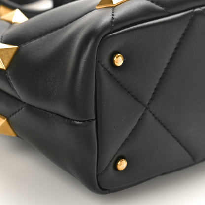Valentino Garavani Nappa Small Roman Stud The Handle Bag Black 8 of 9