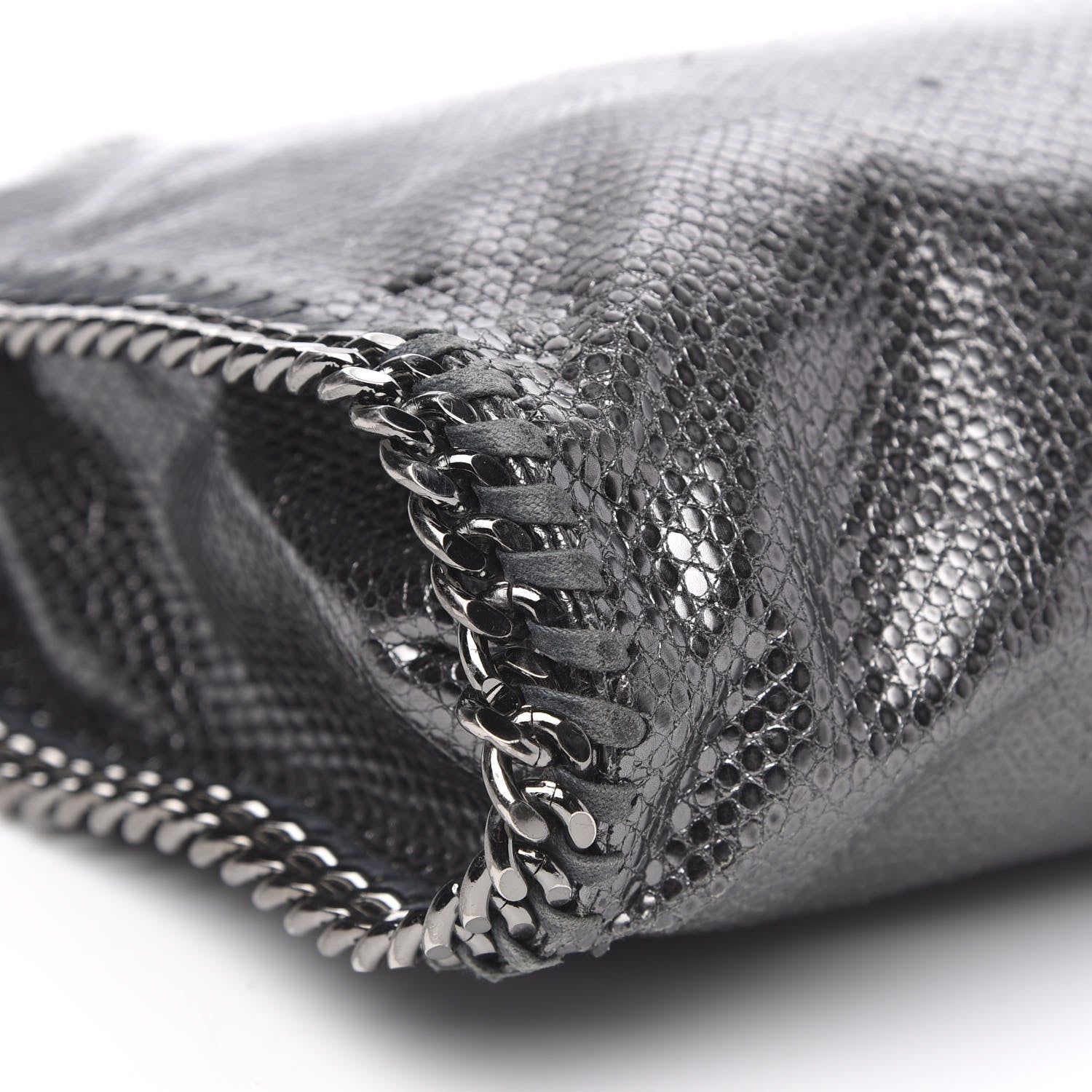 Stella McCartney Metallic Snake Print Small Falabella Tote Ruthenium 8 of 12