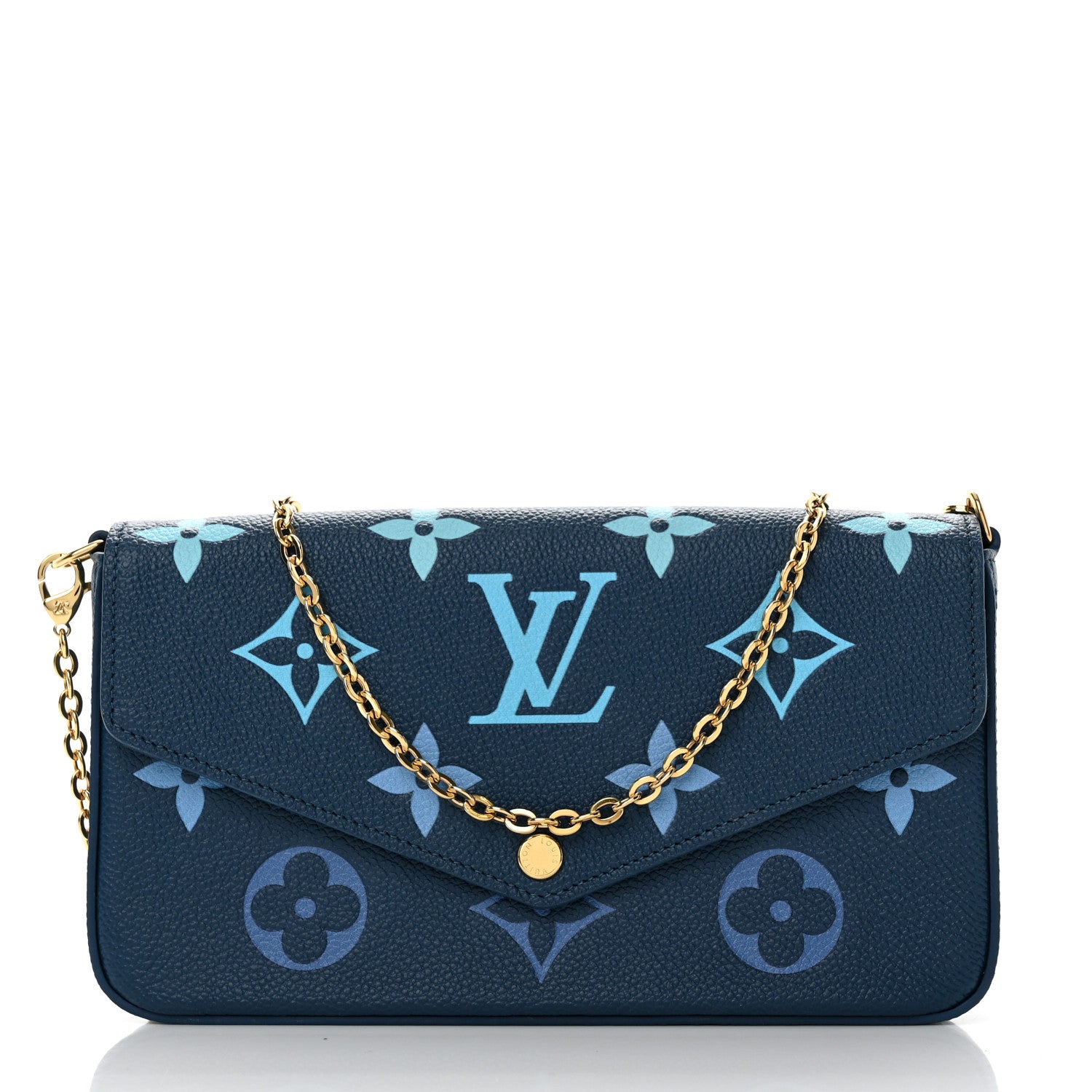 Louis Vuitton Empreinte Monogram Giant Felicie Pochette Chain Wallet Gradient Blue 3 of 11
