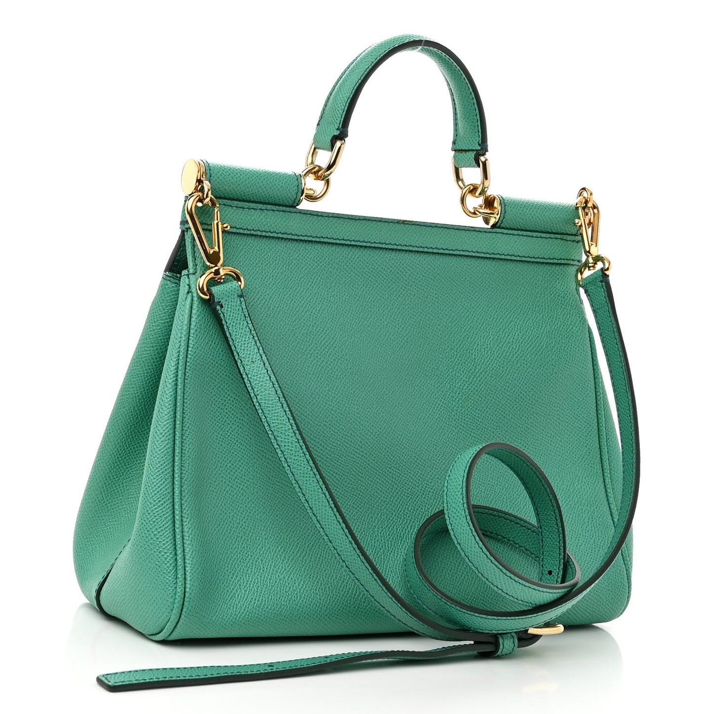 DOLCE &amp; GABBANA Dauphine Calfskin Medium Miss Sicily Satchel Verde Muschio