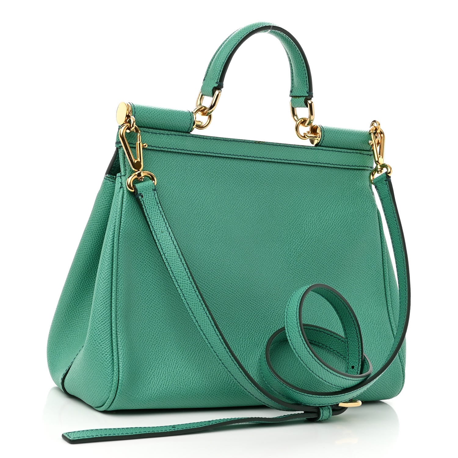 Dolce & Gabbana DOLCE &amp; GABBANA Dauphine Calfskin Medium Miss Sicily Satchel Verde Muschio 3 of 9