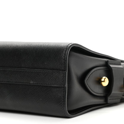 Prada Saffiano City Calfskin Esplanade Crossbody Bag Black 10 of 10