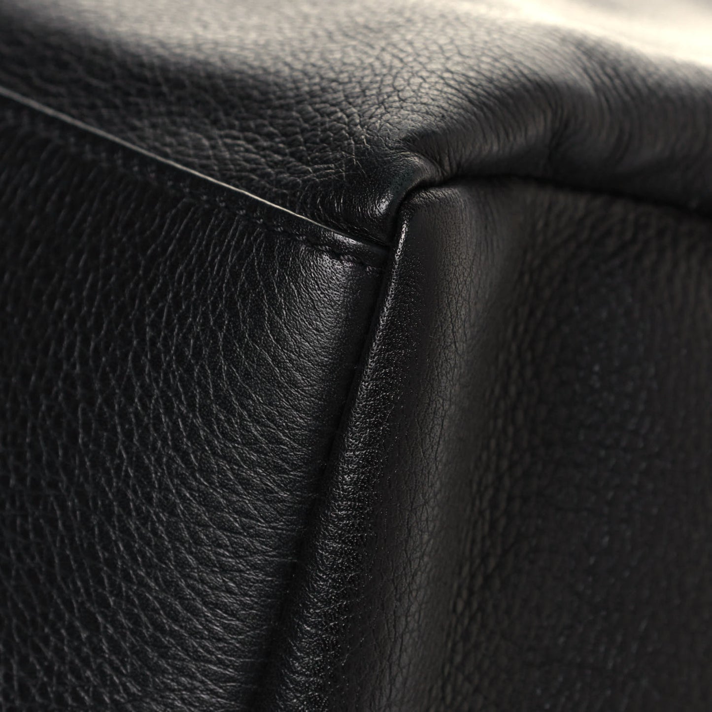 Grained Calfskin Medium Pandora Pure Flap Bag Black