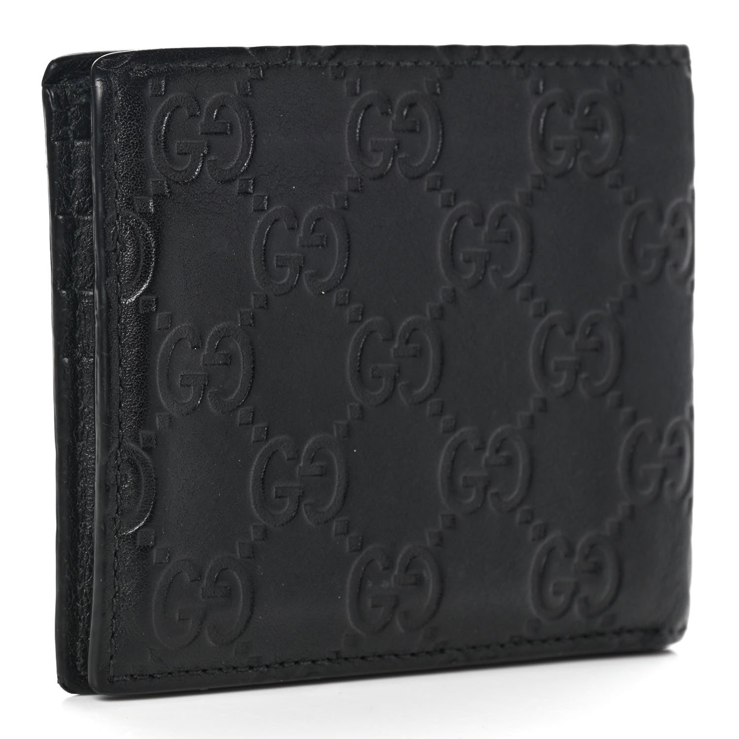 Gucci Guccissima Bi-Fold Wallet Black 3 of 12