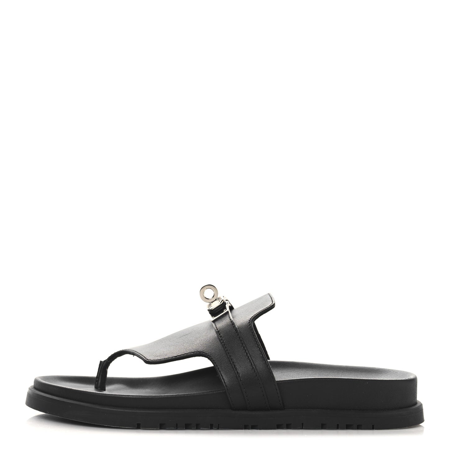 Calfskin Womens Empire Sandals 37 Black