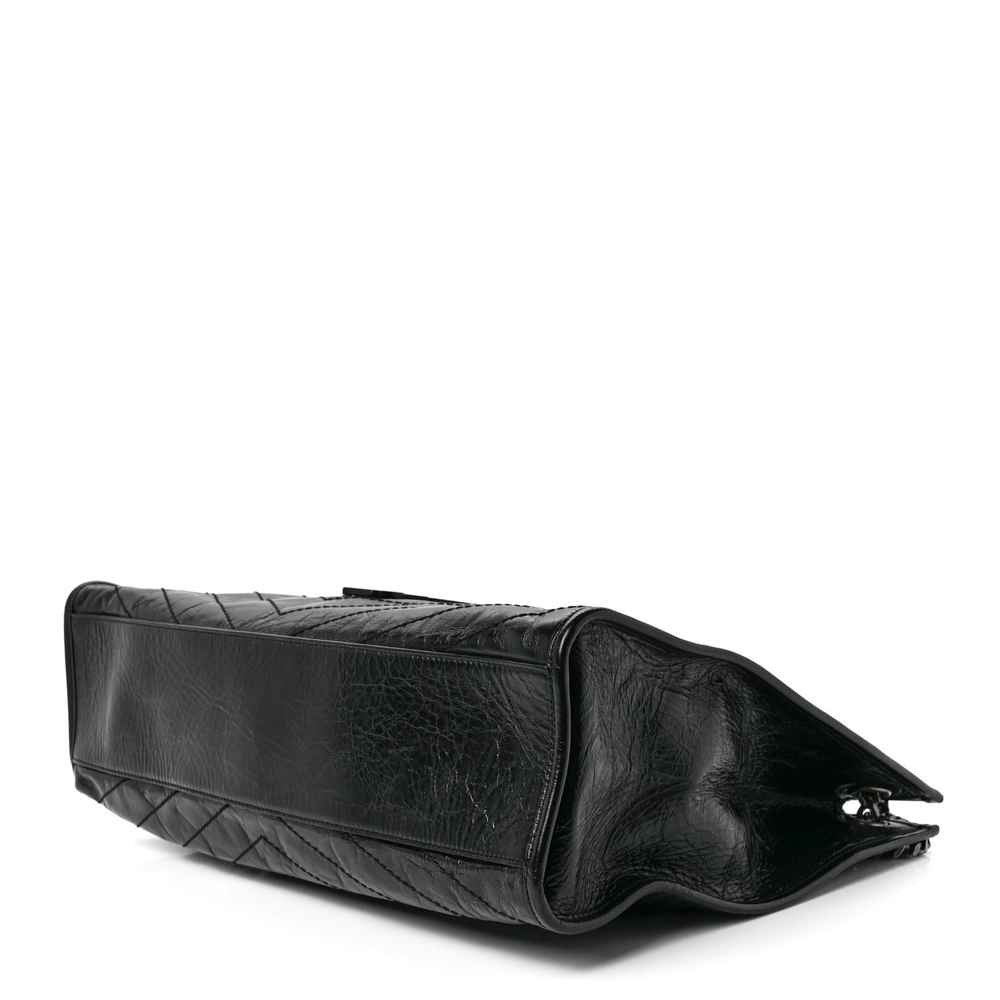 Crinkled Calfskin Matelasse Monogram Niki Shoulder Bag Black