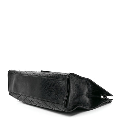 Saint Laurent Crinkled Calfskin Matelasse Monogram Niki Shoulder Bag Black 9 of 11