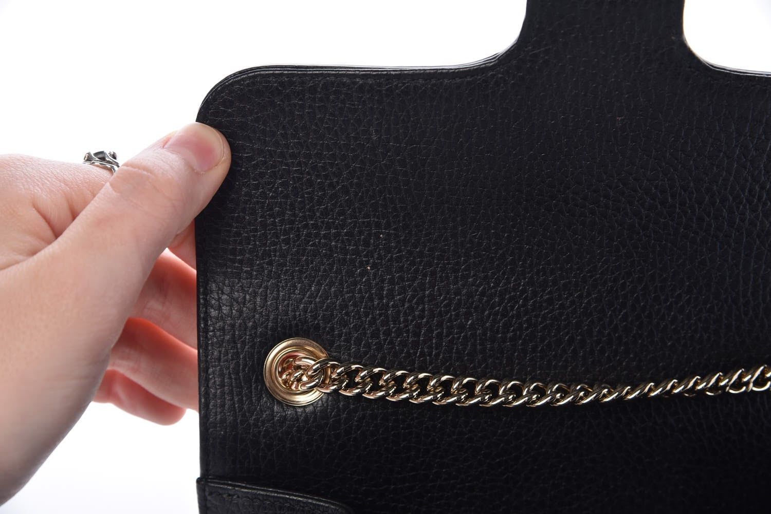 Gucci Dollar Calfskin Small Interlocking G Shoulder Bag Black 10 of 13