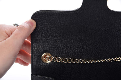 Gucci Dollar Calfskin Small Interlocking G Shoulder Bag Black 10 of 13