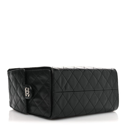 Chanel Shiny Crumpled Calfskin Quilted Small Chanel 25 Handbag Black 4 of 12