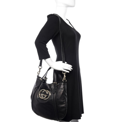 Gucci Calfskin Medium Britt Tote Black 2 of 12