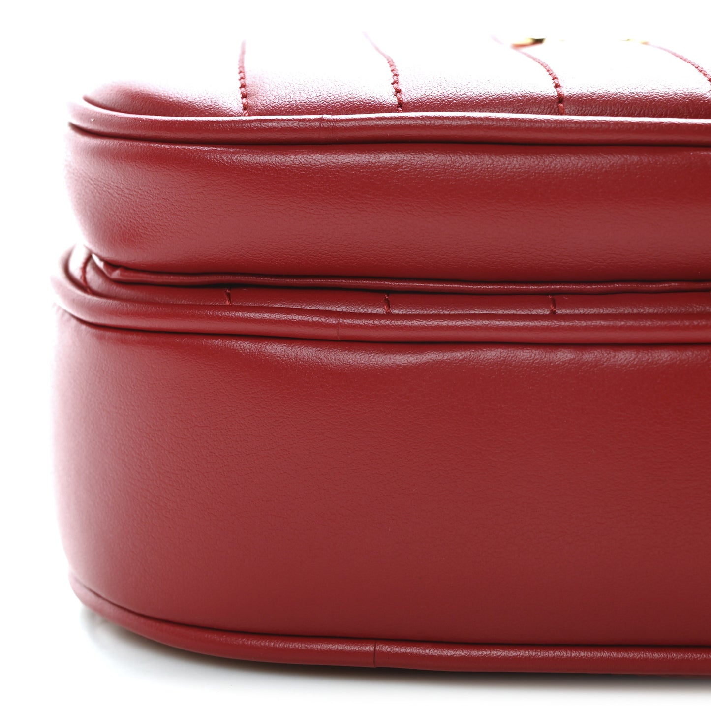 Calfskin Matelasse Diagonal Mini Interlocking G Heart Shoulder Bag Hibiscus Red