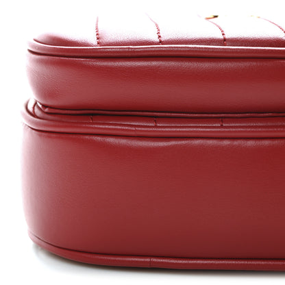 Gucci Calfskin Matelasse Diagonal Mini Interlocking G Heart Shoulder Bag Hibiscus Red 10 of 11