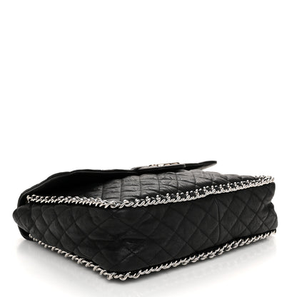 Chanel Washed Lambskin Quilted Maxi Chain Around Flap Black 4 of 10