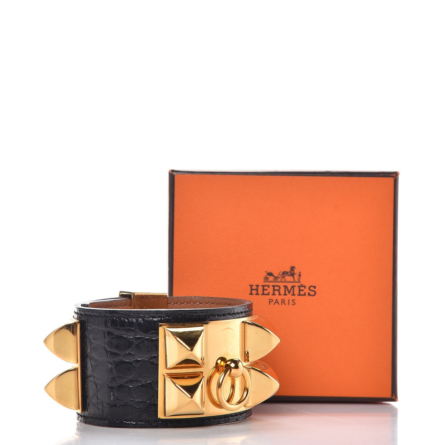 Shiny Alligator Collier de Chien CDC Bracelet S Black