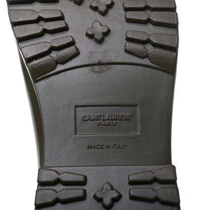 Saint Laurent Rubber Crystal Studded Festival Rain Boots 37 Dark Khaki 6 of 10