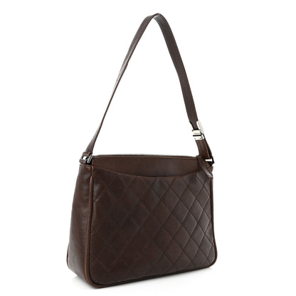 Chanel Calfskin Quilted CC Shoulder Bag Dark Brown 3 of 11