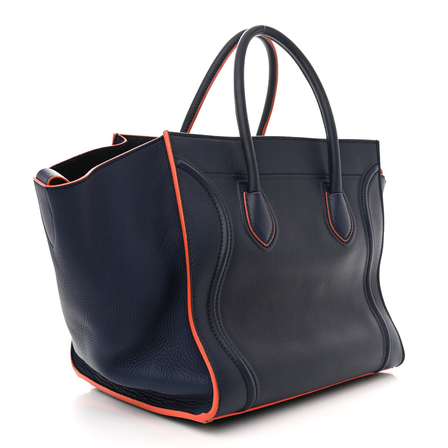 Celine Supple Calfskin Large Phantom Luggage Navy Blue Orange 3 of 17