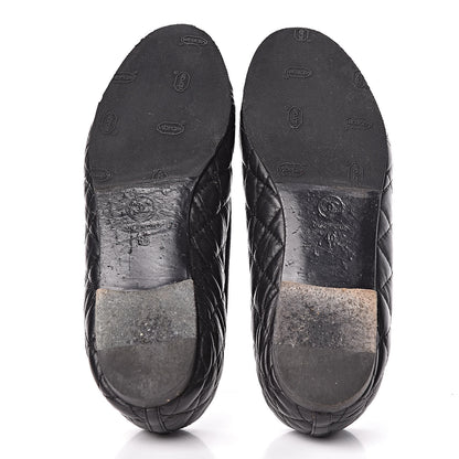 Chanel Aged Calfskin Quilted Cap Toe Ballerina Flats 40 Black 10 of 18