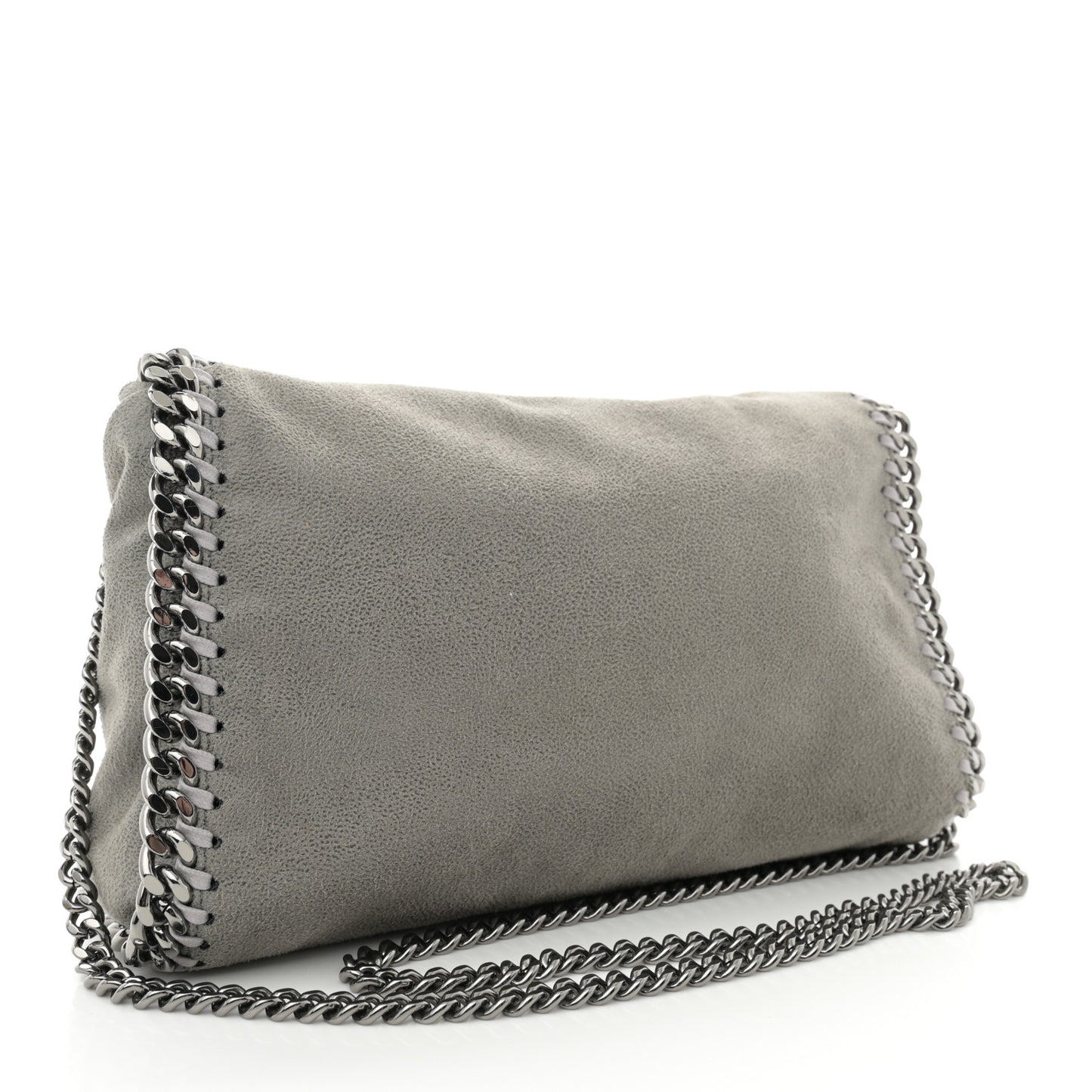 Shaggy Deer Mini Falabella Fold Over Tote Light Grey